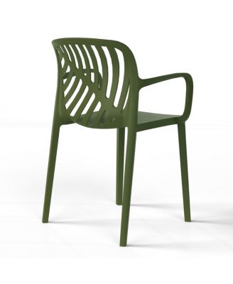 5-Piece Outdoor Square Dining Table Patio Set with Stackable Patio Dining Chairs