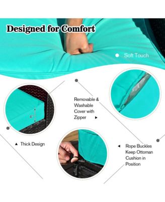 8PCS Rattan Patio Sectional Furniture Set w/ Waterproof Cover & Cushions