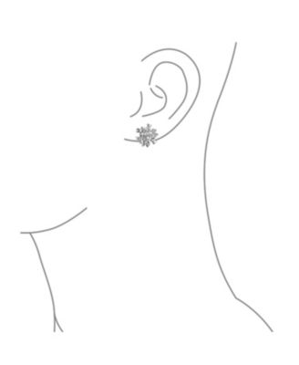 Set of 3 Floral CZ Bouquet Clip-On Earrings for Non-Pierced Rose Gold Plated