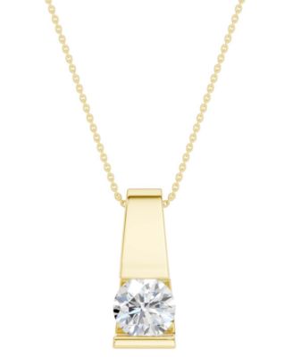 Macy's - Diamond Tapered Bar Pendant Necklace (1/4 ct. t.w.) in 14k Yellow Gold, 16" + 2" extender