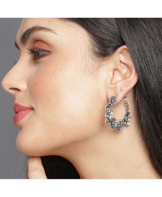 Women's Oxidised Hoop Earrings