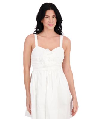 Women's Ruched Rosette Mini Dress