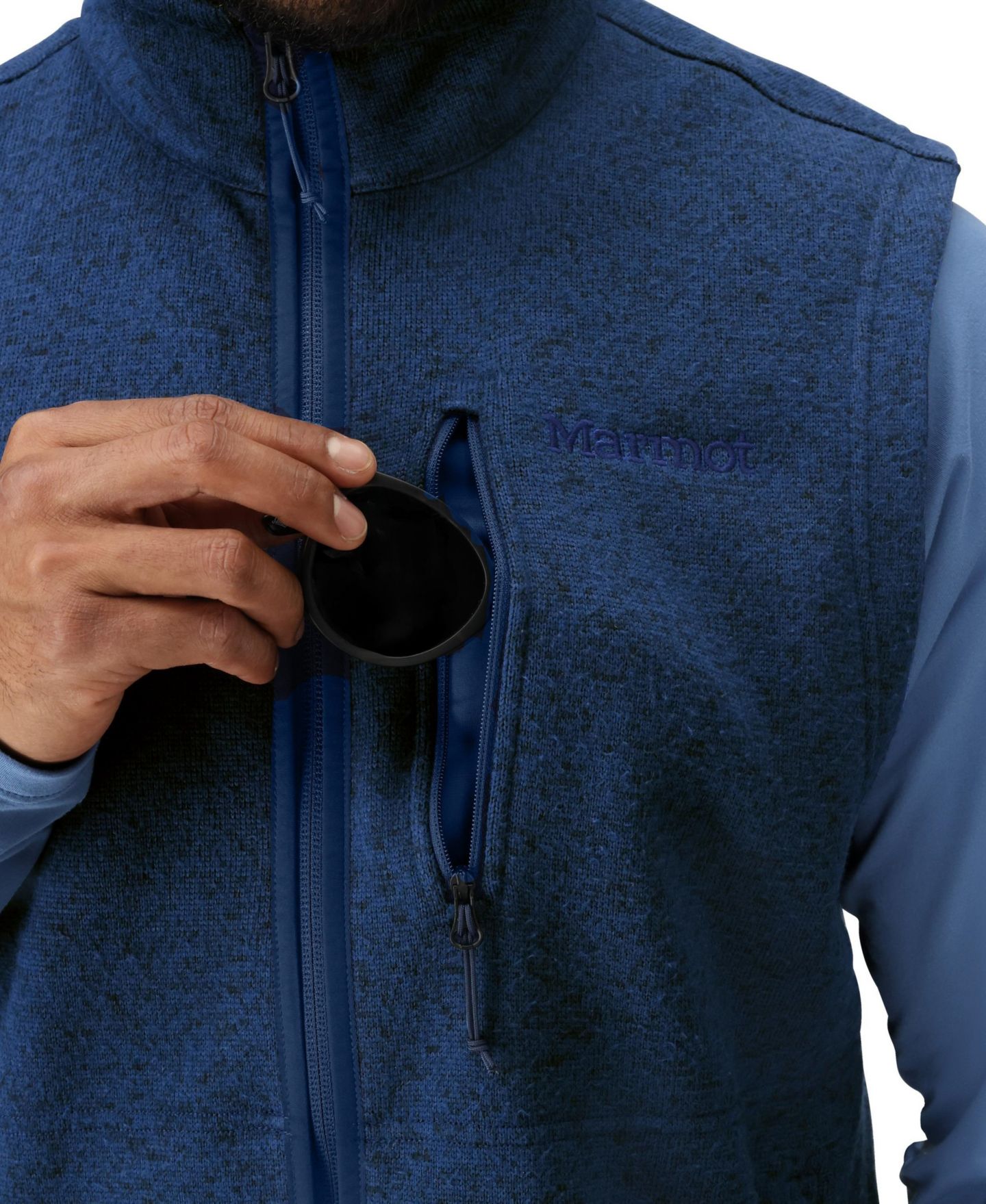 Мужской жилет Marmot Drop Line Vest, цвет: Тёмно-синий меланжевый — фото 3