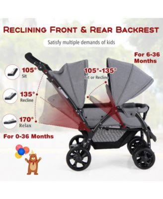 Baby Twin Double Stroller Lightweight Travel Stroller Pushchair