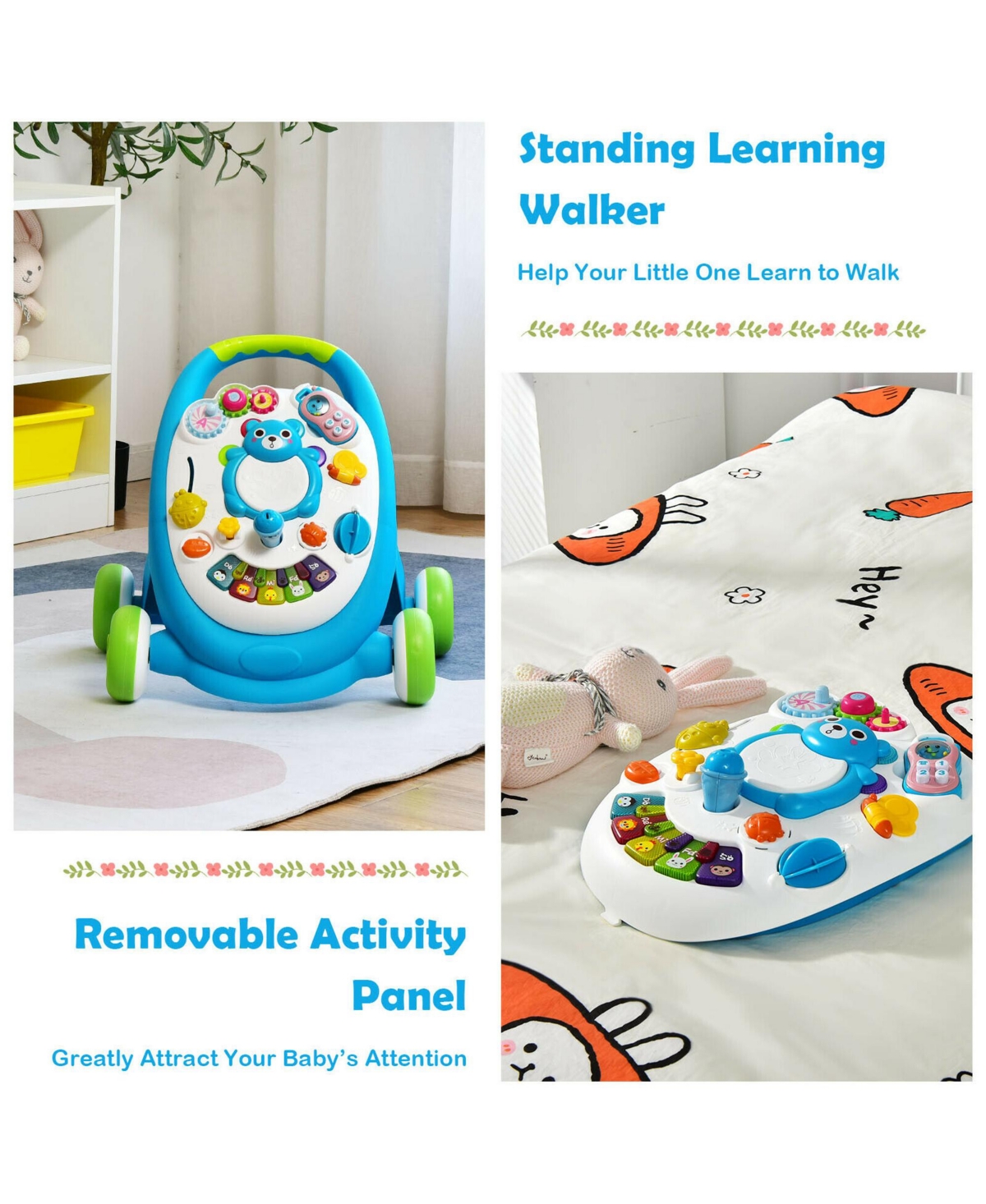 Costway Baby Sit-to-Stand Walker Push Walking Toy