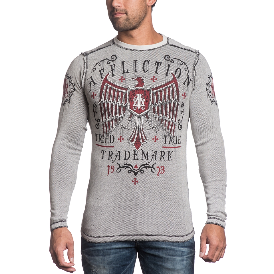 Affliction Reversible Thermal Tried & True Long Sleeve Shirt   T