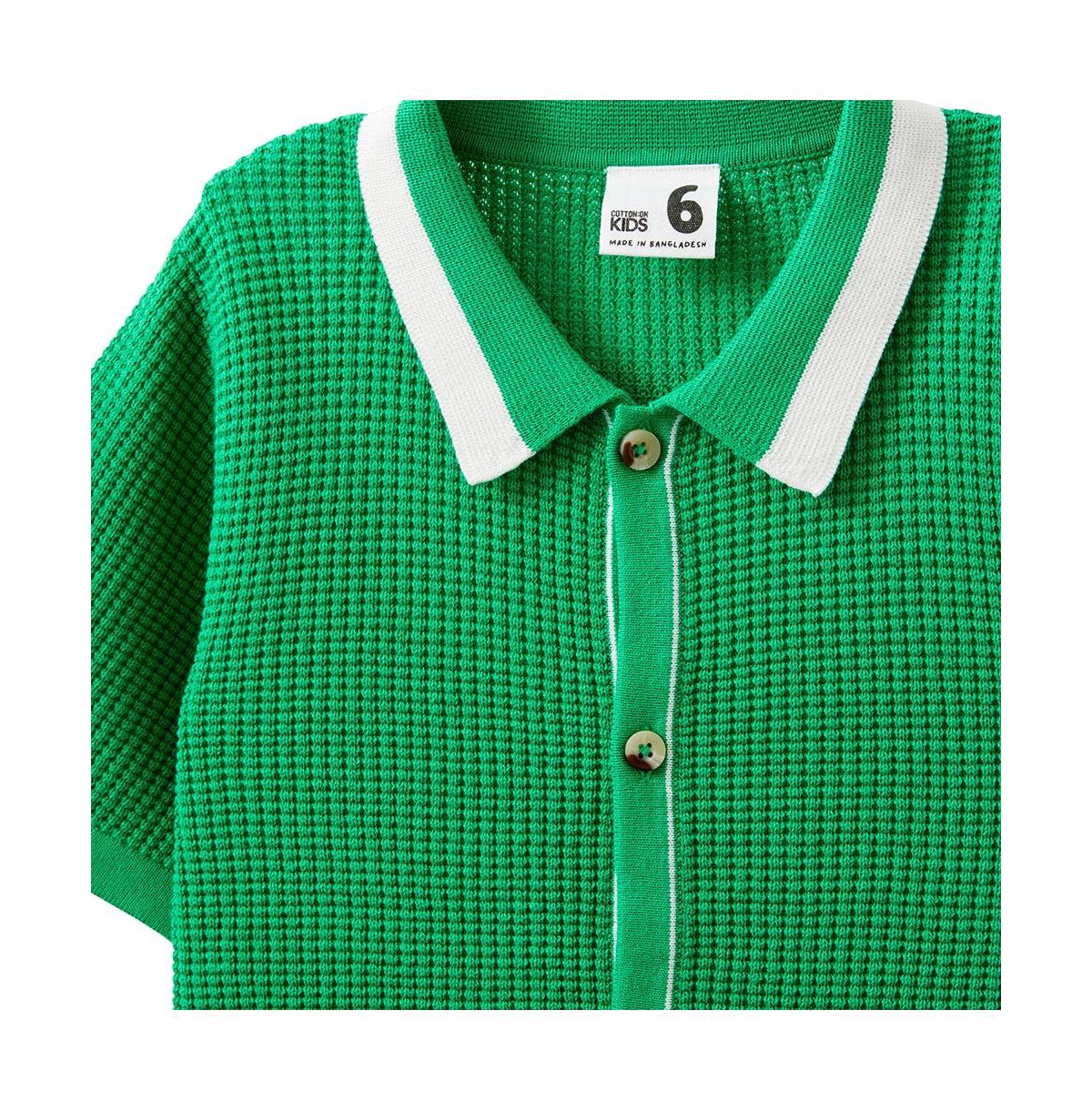 Cotton On Little Boys Little/Big Knitted Short Sleeve Shirt