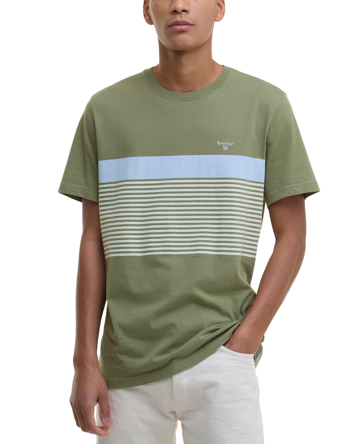 Men's Braeside Stripe T-Shirt - Light Moss