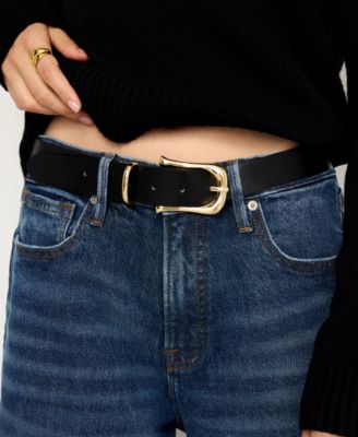 Women's Classic Saddle Buckle Faux-Leather Belt