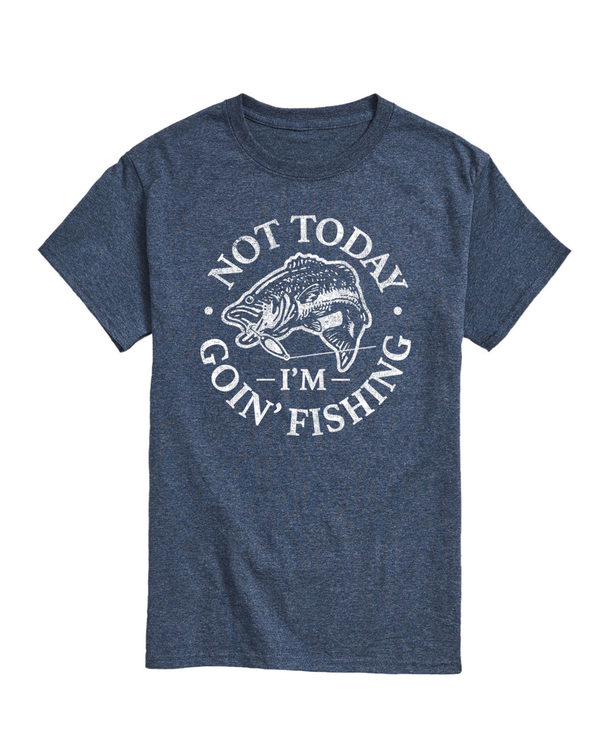Airwaves Men's Not Today Going Fishing Short Sleeve T-shirt In Blue