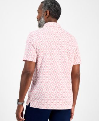 Men's Pima Cotton Ted Short Sleeve Medallion Print Polo Shirt, Exclusively at Macy's