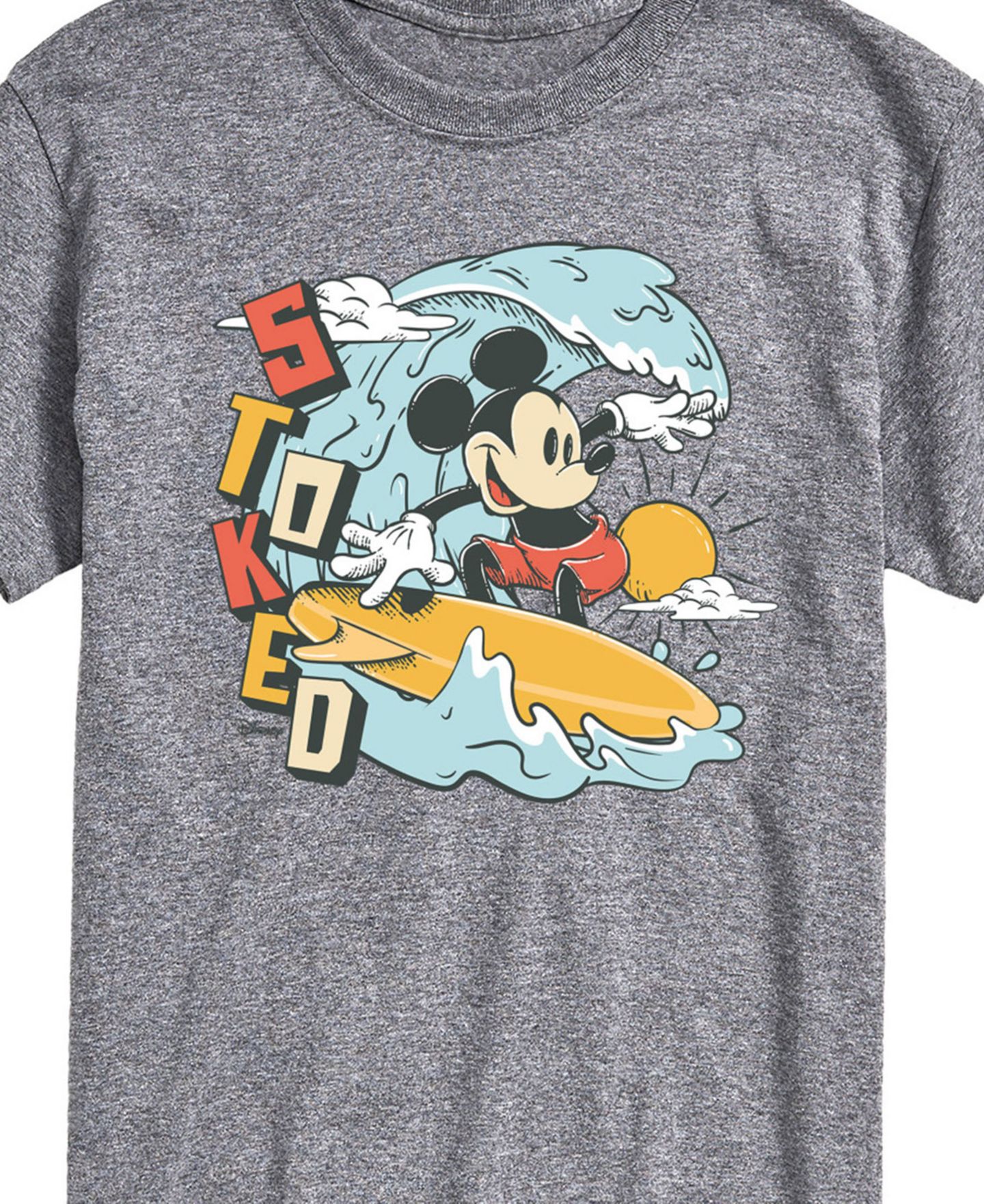 Мужская футболка AIRWAVES Disney Mickey Stoked Short Sleeve, цвет: Серый — фото 3