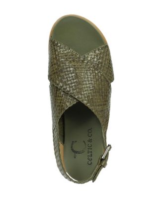 Leather Woven Crossover Sandal
