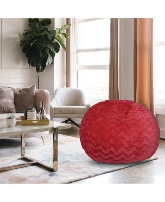 5ft Faux Fur Bean Bag Chair for Adults and Kids, Washable Cover, Memory Foam Lounger for Bedroom or Living