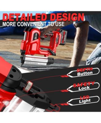 18 Gauge Cordless Brad Nailer, 2 in 1 Cordless Nail Gun/Electric Stapler, 2  21V Battery Powered Nail Gun, Fast Charging for Woodworking,Home Improvement