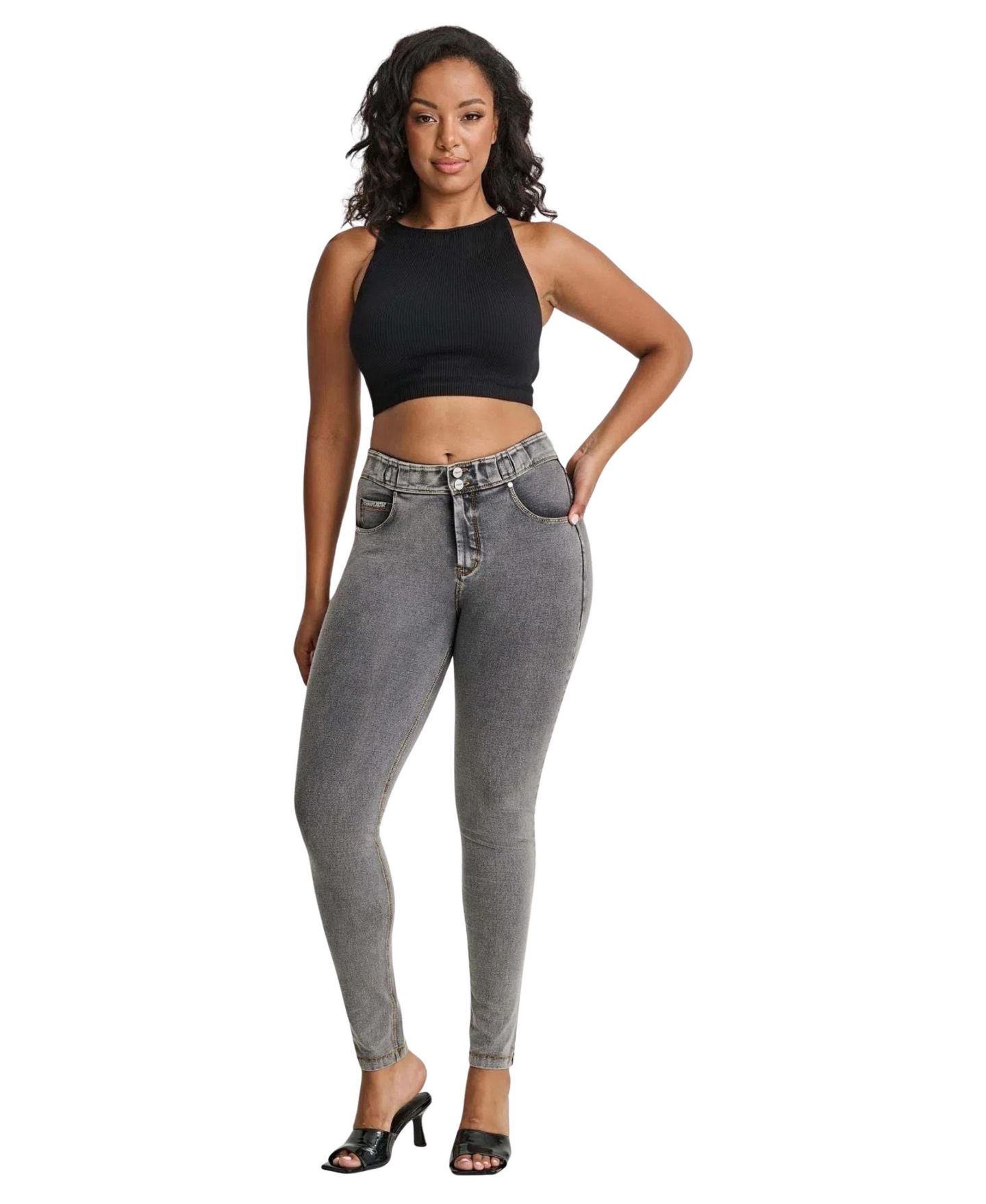 Женские джинсы Freddy High-Rise Shaping Denim Skinny, цвет: Серый — фото 2