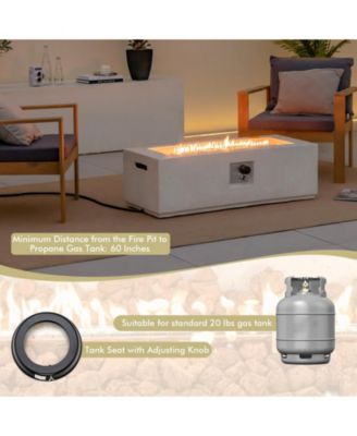 50 000 BTU Rectangle Terrazzo Fire Pit Table with PVC Cover