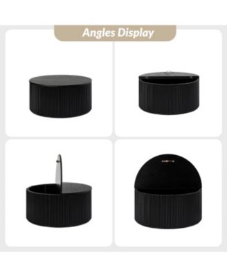 35.4" Wooden Lance Round Coffee Table