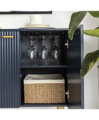 Contemporary 4-Door Sideboard with Adjustable Shelves and Legs, 63" Wide