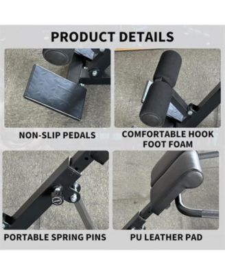 Roman Chair Back Extension, Dual Adjustable Back Extension Bench for Home Gym, Adjustable Back Exercise Machine Weight Capacity 330 Lbs, for Core Workout/Lower Back Pain Relief