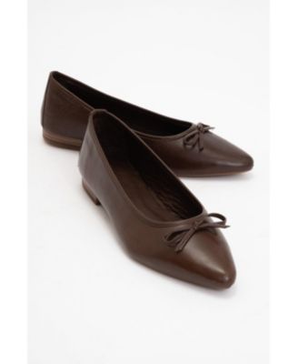 Ruby Leather Pointed Toe Flats