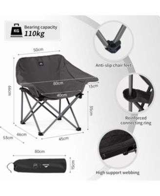 Foldable Camping Chair Can bear 110 kg Fishing Chair Portable folding chair With armrest and two pockets