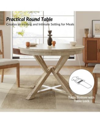 Ignacio Farmhouse Extendable Dining Table With Solid Wood Legs
