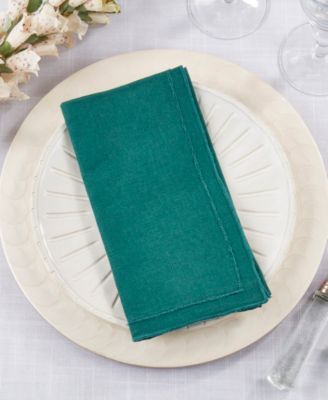 Stonewashed Overlock Linen Edge Napkins, 20" x 20"