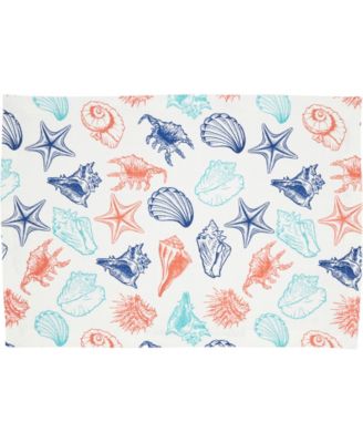 Ocean Breeze Sea Shells Cotton Placemats, 14" x 20"