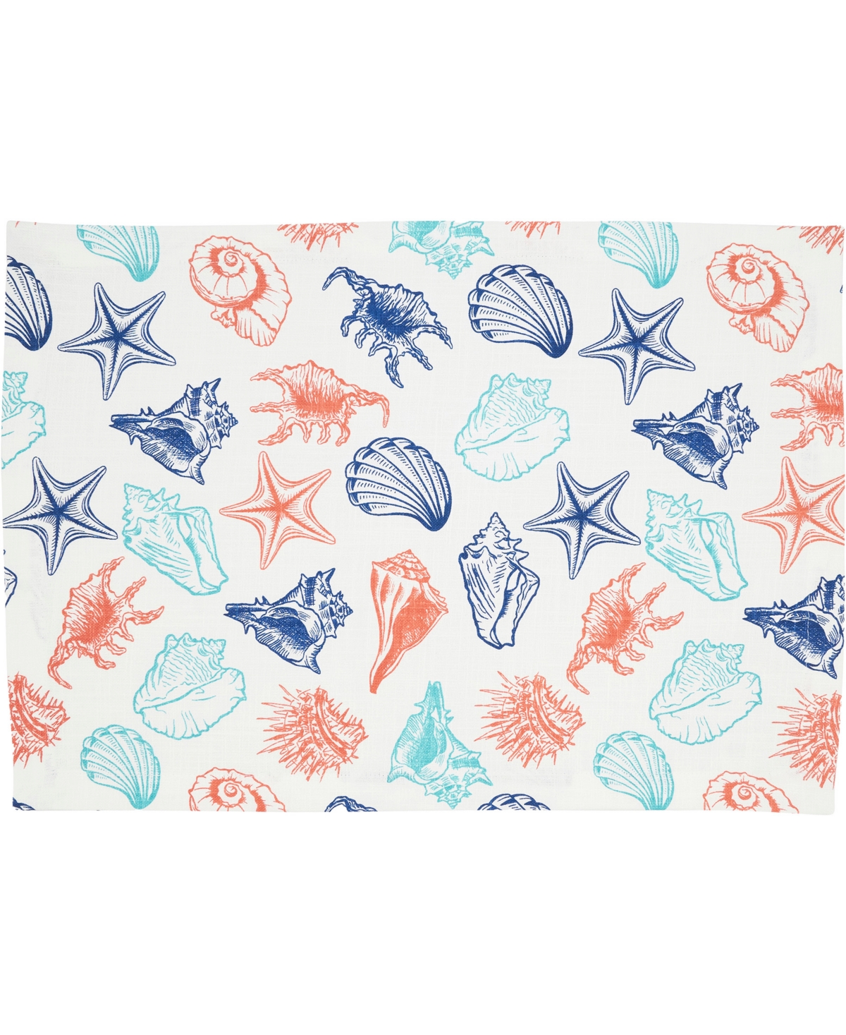 Saro Lifestyle Ocean Breeze Sea Shells Cotton Placemats, 14" X 20" In Multi
