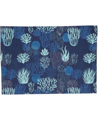Ocean Depths Cotton Coral Placemats, 14" x 20"