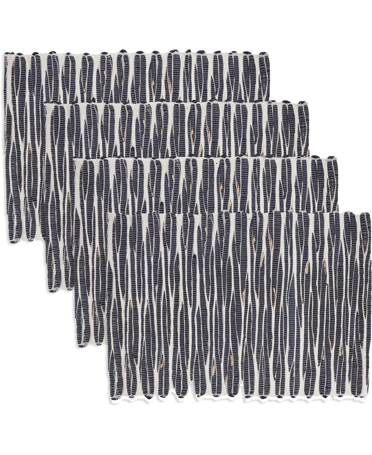 Saro Lifestyle Seagrass Water Hyacinth Charm Placemats, 14" X 20" In Black,white