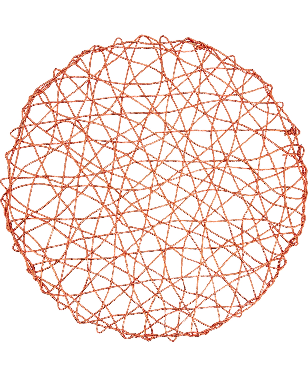 Saro Lifestyle Intricate Wire Placemats, 15" Round In Orange