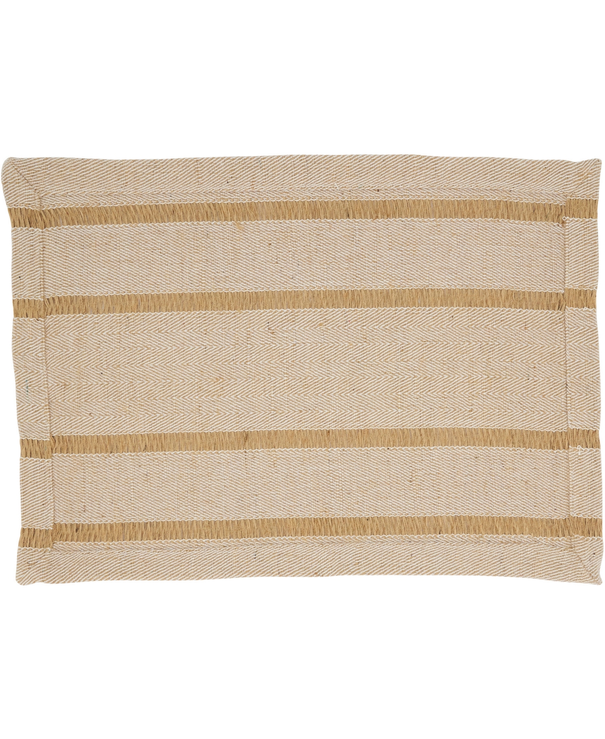 Saro Lifestyle Classic Stripe Placemats And Napkins, Set Of 8 In Natural
