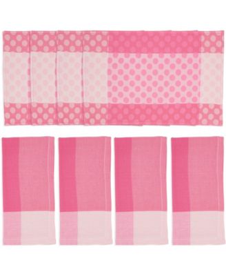 Playful Polka Dot Cotton Placemats and Napkins, Set of 8