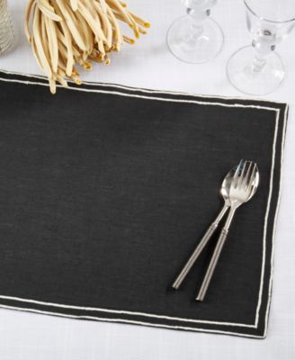 Double Line Embroidered Placemats, 14" x 20"
