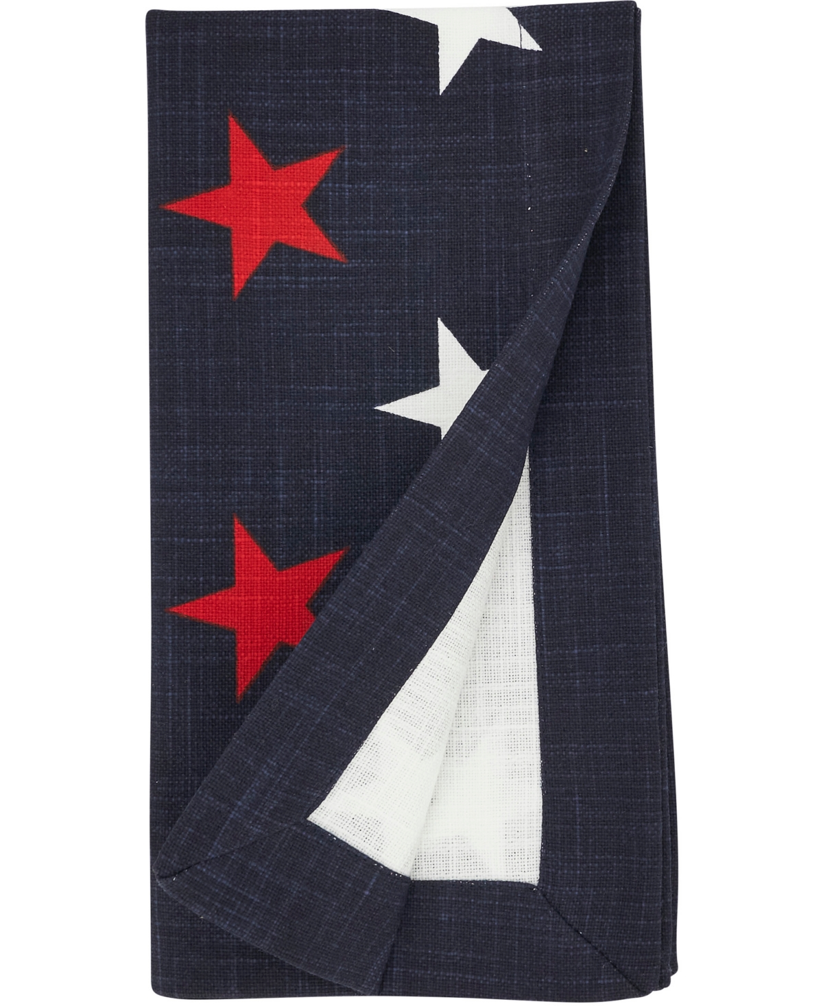 Saro Lifestyle Patriotic Americana Stars Cotton Napkins, 20" X 20" In Red,white,blue