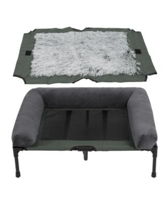 Raised Cooling Dog Bed-Outdoor With Removable Bolster  