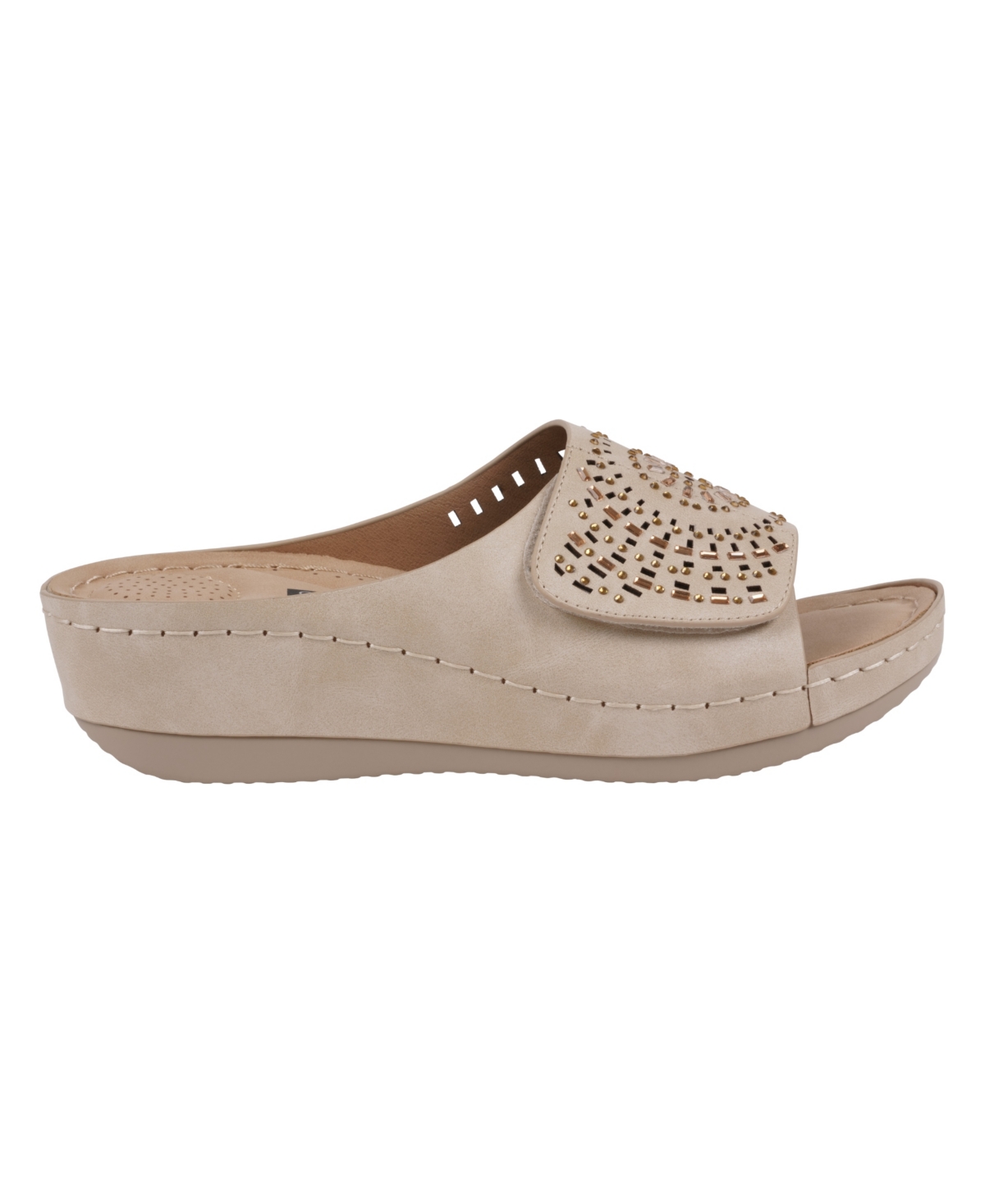 Gc Shoes Women's Adrina Embellished Wedge Sandals In Natural