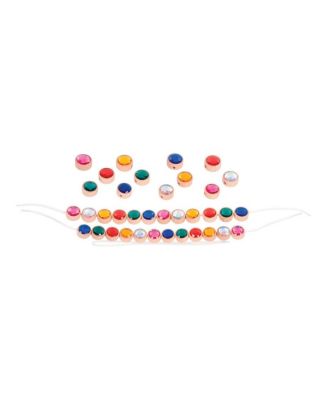 Wooden Lacing Jewels  with 36 Colored Jewels