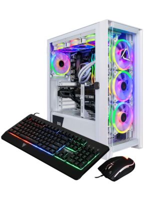 SET Liquid Cooled Gaming Desktop Computer, AMD Ryzen 9 9900X 4.4GHz, 32GB RAM, 2TB SSD, NVIDIA GeForce RTX 5080 16GB, Windows 11 Home, White