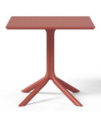 5-Piece Outdoor Square Patio Dining Table Set with Stackable Patio Dining Chairs