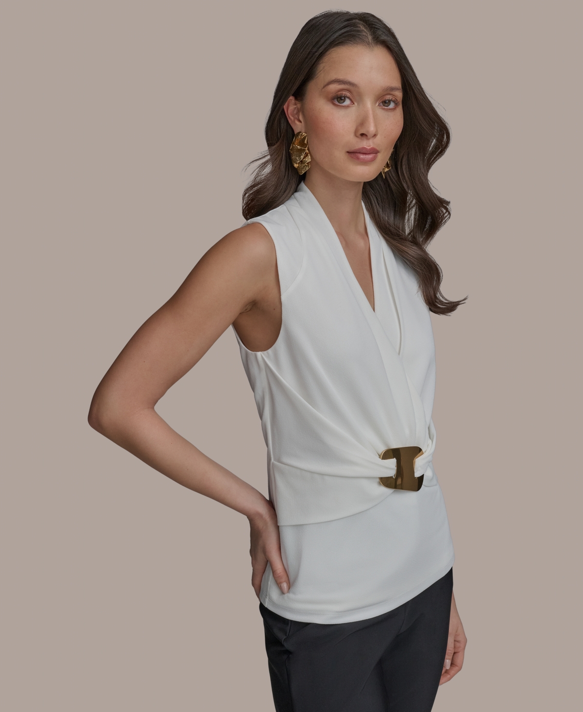 Shop Donna Karan Women's Hardware-detail Sleeveless Top