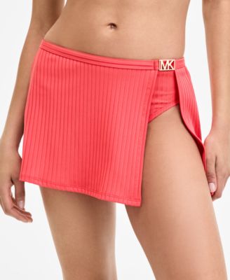 Michael Kors - Women's Ribbed Side-Slit Swim Skirt