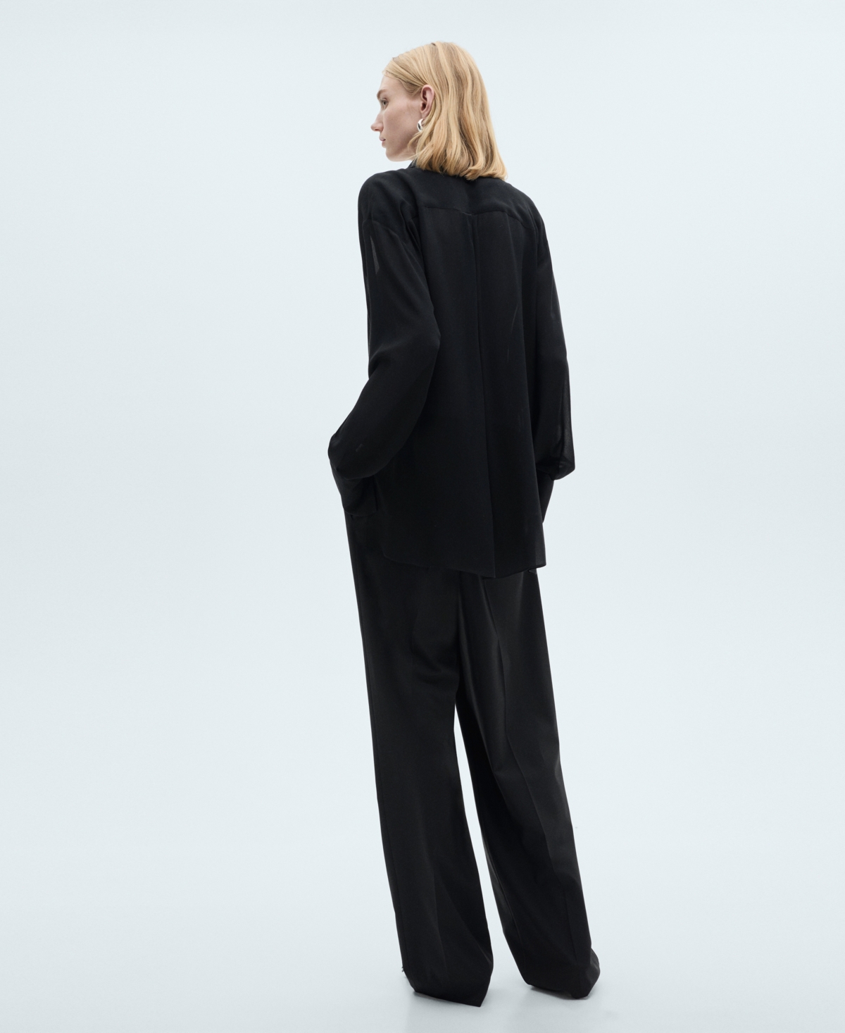 Shop Mango Women's Straight-fit Pleated Pants In Charcoal