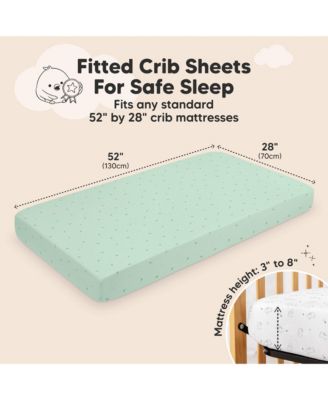 2pk Aereo Fitted Crib Sheets for Boys, Girls, 52x28 Standard Baby Crib Mattress Sheets, Bamboo Viscose Cotton
