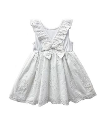 Baby Girls Ruffle Trim Eyelet Dress