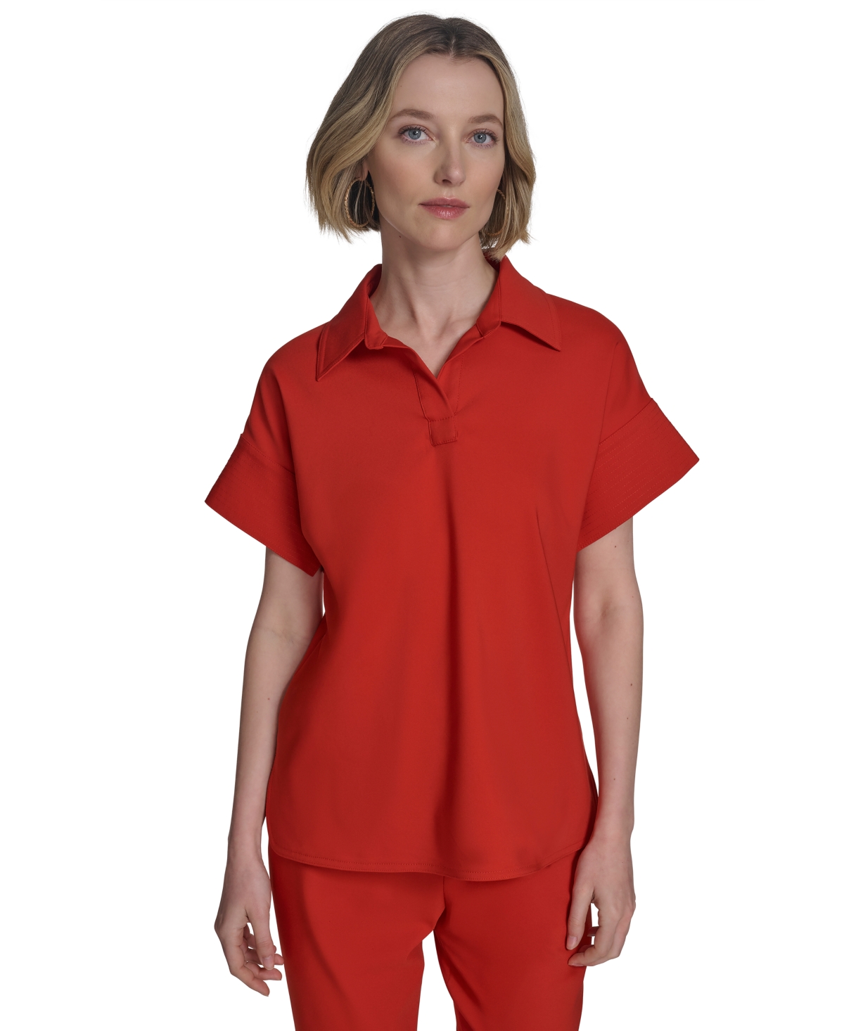 Women's Compression Short-Sleeve Polo Top - Fire
