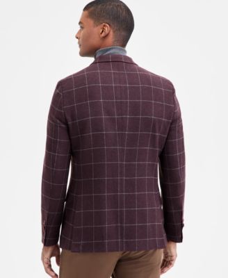 Men's Modern-Fit Wine Window Tweed Sport Coat