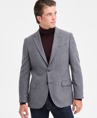 Nautica - Men's Modern-Fit Gray Houndstooth Tweed Sport Coat